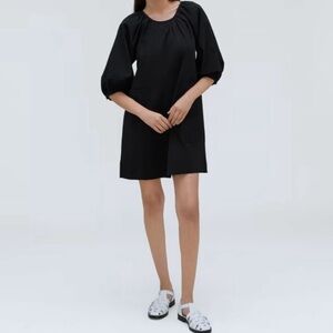 Everlane Puff Sleeve Seersucker Dress